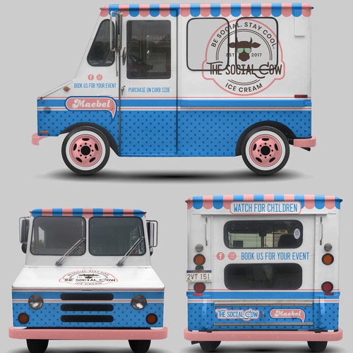 aricaturrashさんのVintage Ice Cream Truck Wrapデザイン