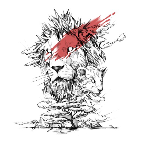 king lion tattoo designs