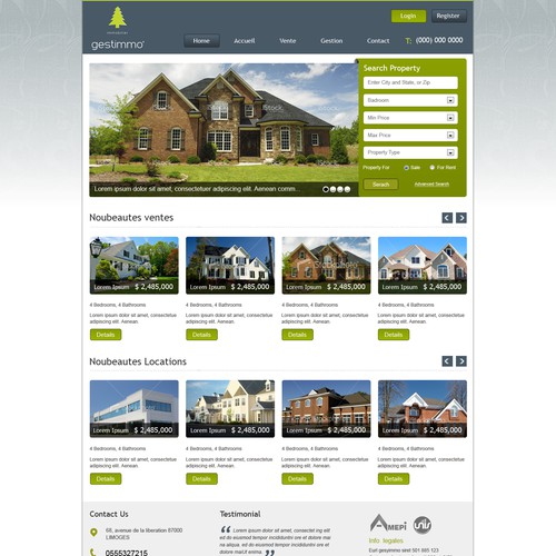 Proposta di design per un contest della categoria Design di sito web realizzata da N-Company