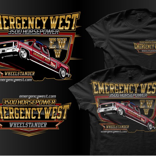 New t-shirt design wanted for Emergency West Wheelstander Réalisé par novanandz