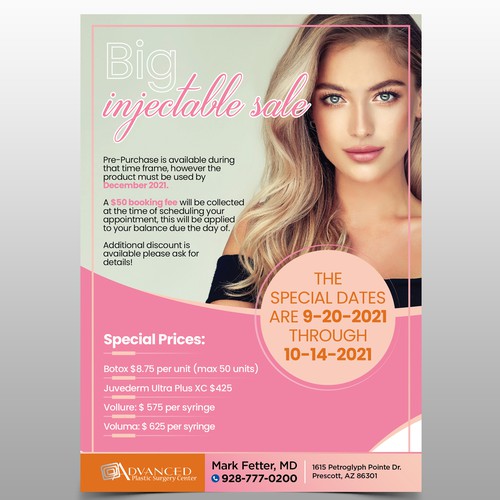 Botox and Filler Injectable Sale Add Design by inventivao