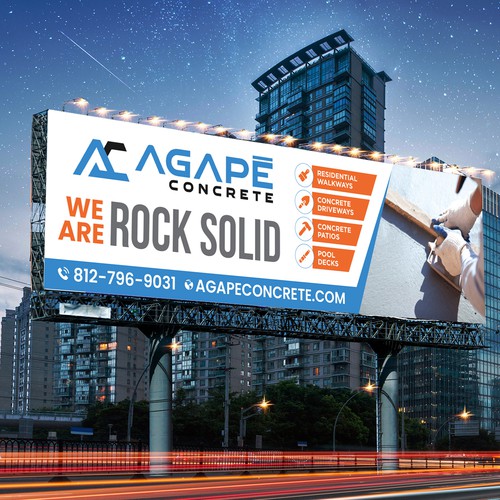 AN AMAZING CONCRETE COMPANY BILLBOARD NEEDED Aprox 14’ tall and 48’ wide Design by Sketch Media™