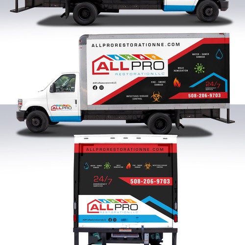 New vehicle Wrap for a Restoration truck Ontwerp door Duha™