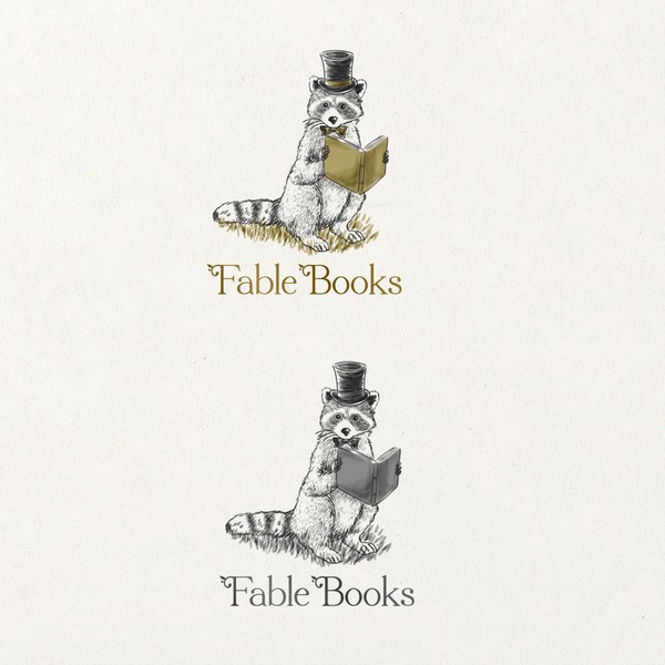 Fable books logo bookstore design