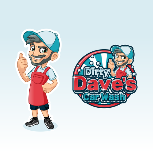 Car Wash Mascot with Logo Diseño de ridjam