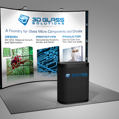 3D Glass Solutions Booth Graphic Diseño de torvs