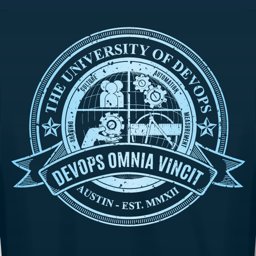 University themed shirt for DevOps Days Austin Design by Henrylim