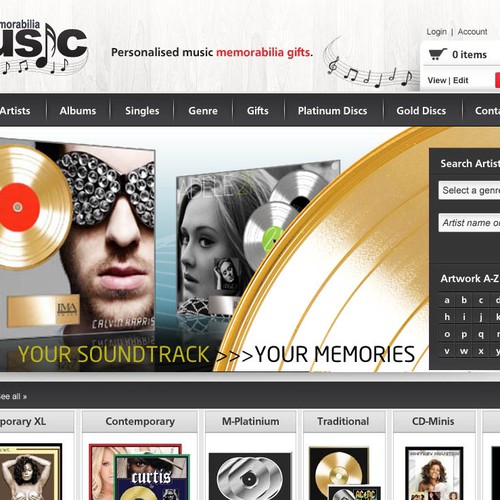 New banner ad wanted for Memorabilia 4 Music Diseño de Stanojevic