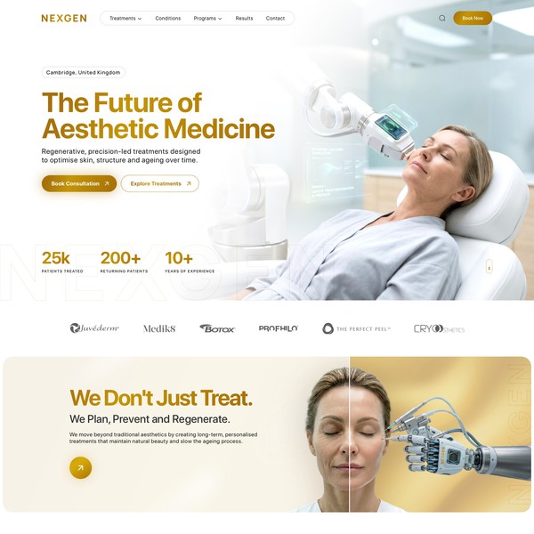 Design by A.D.S titled "Aesthetic Medicine future website ui "