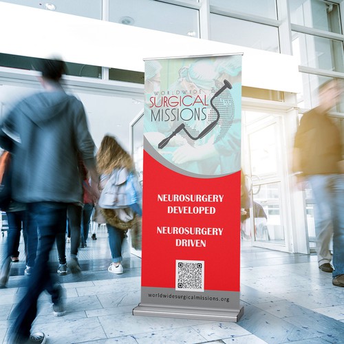 Surgical Non-Profit needs two 33x84in retractable banners for exhibitions Design by M!ZTA