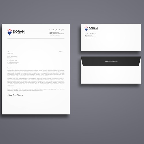 BUSINESS CARD, LETTERHEAD & ENVELOPE Design by Galaxiya