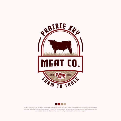 Classic logo design for a high end meat shop Design by ruangartjen