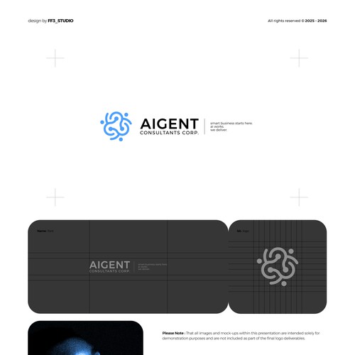 AI Agent Company: Appealing to small to medium sized businesses. Design by FF3