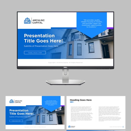 PowerPoint Template for sleek, sophisticated real estate investment company Design by Wisden