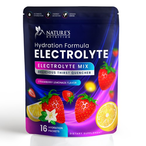 Refreshing Hydration Electrolytes Design Needed for Nature's Nutrition Design by Davi Giolo ★