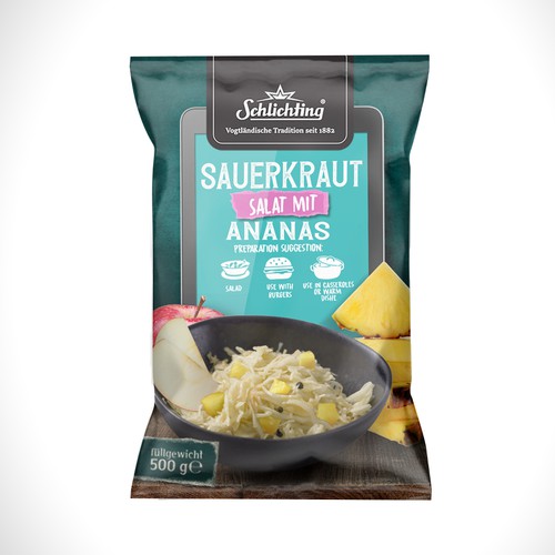 Design Stayin alife - Refresh an old fashion package for Salad with Sauerkraut, Pineapple and Apple por Jdodo