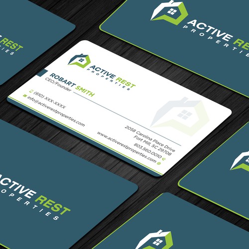 Modern Business Cards for Active Rest Properties Design by Brandmaker artist