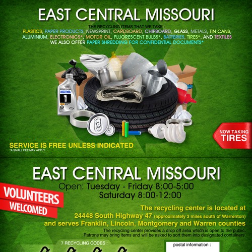 East Central Missouri Recycling Center needs a new postcard or flyer Design by Reeyouw