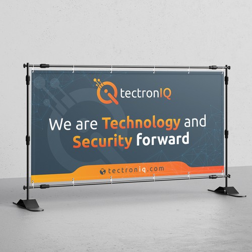 Simple trade show banner for technology company Design by Sketch Media™