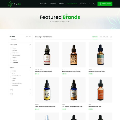 The Set dispensary Website Design Design by CREATIVE PIXXLES