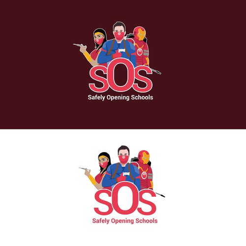 Logo for a group of Super Hero's working to get Kids back to school Design by udaraij