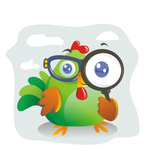 Create illustration for a virtual pet chicken - which is able to auto-answer your questions!