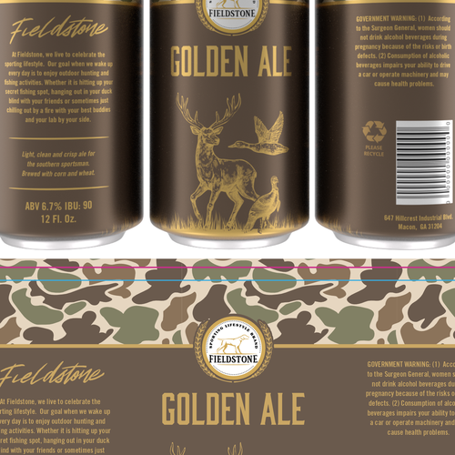 "Beer Label for a Southern Hunting Brand" winning Product label by 2B Creative