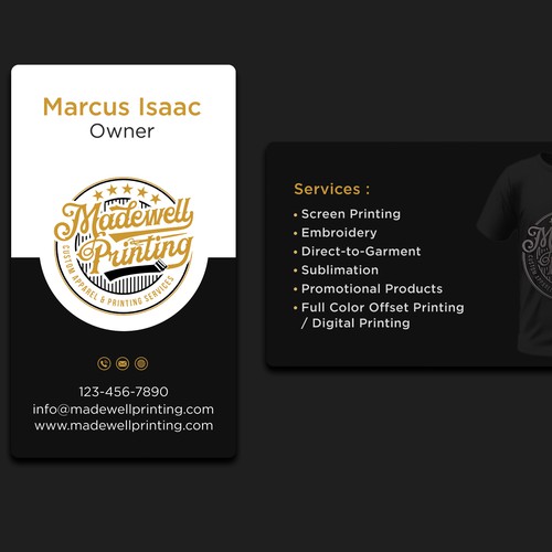 Business Card for a Custom Clothing/Product Business Design by Rskylight