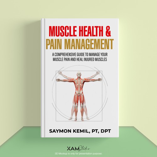 Book cover with a drawing images of the human anatomy combining muscles and bone structure. Design by XAM76