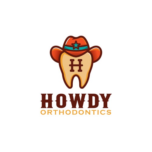 ISO fun, youthful, western themed logo for an orthodontic dental practice in the suburbs Design by Ovita ✏️
