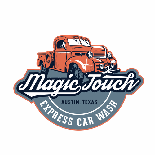 Vintage car wash logo reinvented with express technologies for faster, cleaner, dryer cars. Design von DIX LIX MIX