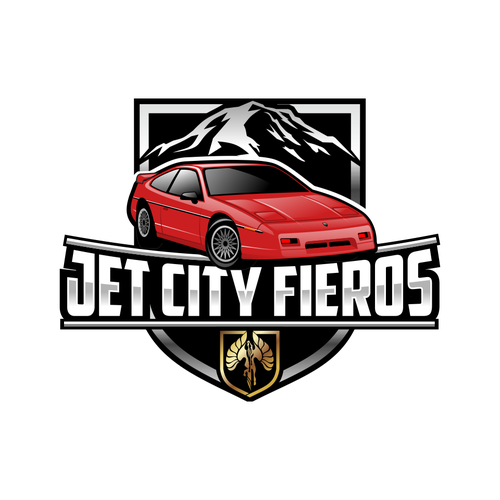 Jet City Fieros (Seattle) car club logo. To be used on web site, cards, patches, jackets, etc! Design by autore