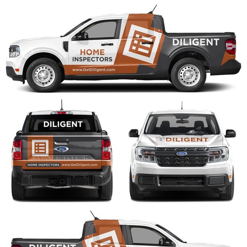 Design a modern and simple truck wrap for our home inspection company Design by Nadun Prabodana