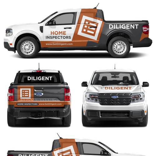 Design a modern and simple truck wrap for our home inspection company Design by Nadun Prabodana