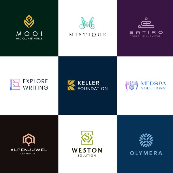 A unique, creative and modern monogram logo concepts