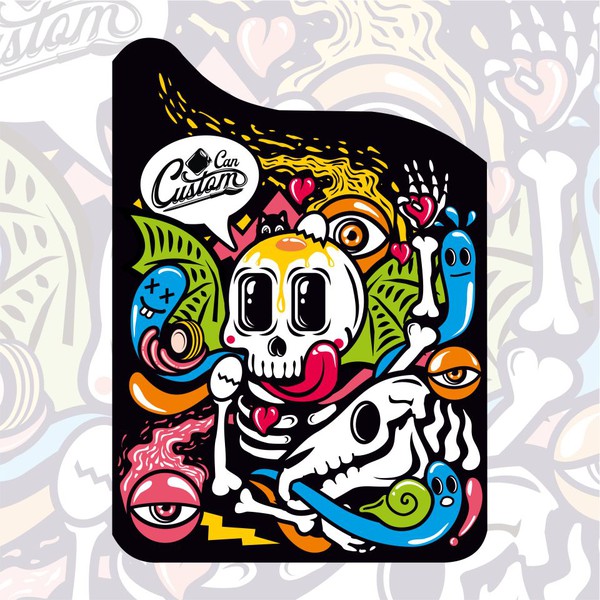 Bold Skeleton Charater Illustration for Jerry Cans