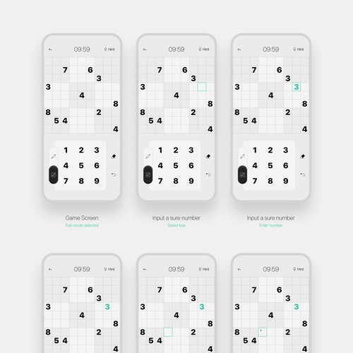Elegant Sudoku game app design Design by V. L