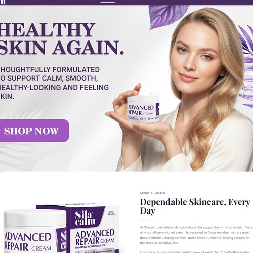 "Hero Section for a Life-Changing Cream!" winning Product label