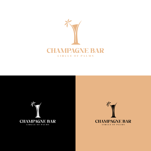 Luxury and modern Champagne Bar logo Design by Harto.Art