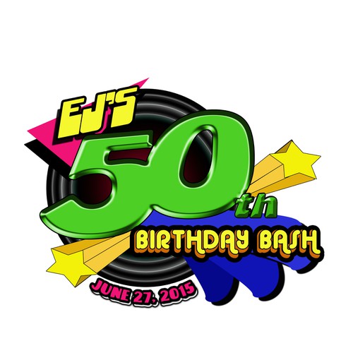 We need a logo for my friend EJ's 50th birthday bash Design by amdesposito