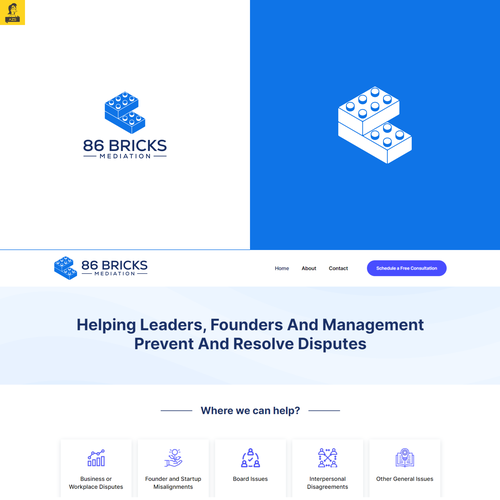 Lego-style bricks logo for Mediation and Coaching Business Design réalisé par AZS