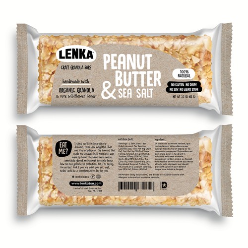 Craft Granola Bar Packaging for Millennials Design réalisé par MishkaBooo design