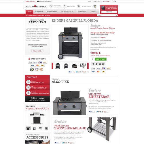 Online-Shop Design: New design for grill-profi-shop.de Design von Ananya Roy
