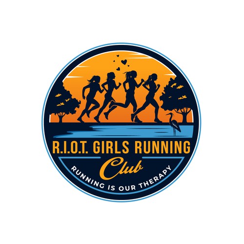 Riot girls running club logo for women runners Design by PXRon