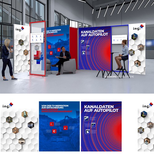 Design for new tradefair booth for a company offering digital services for the construction industry Design by spacecadet