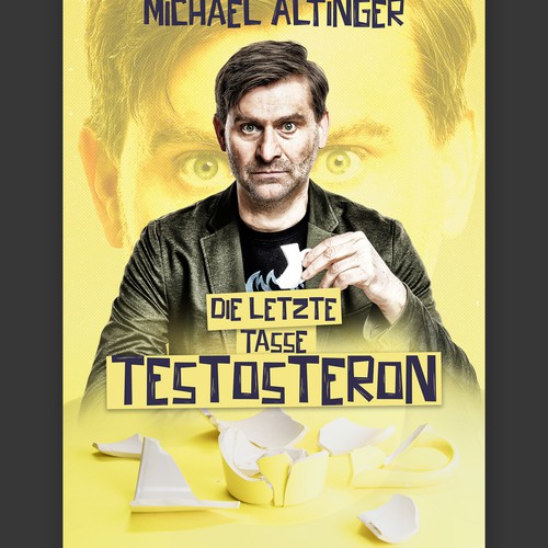 eye catching tour poster for comedian Michael Altinger Design by EyahezaK