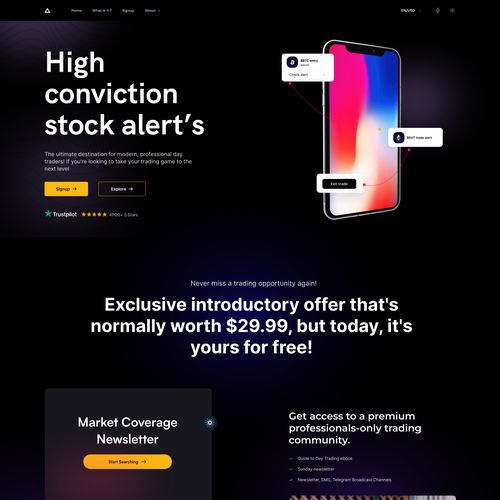 Landing page design contest entry by codenpixel