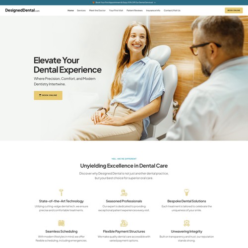 Home page for dental practice Design by keilaMaria