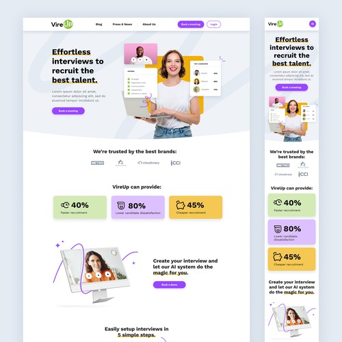 We need a new web page design for our AI-powered HR technology solution Design von Janneke