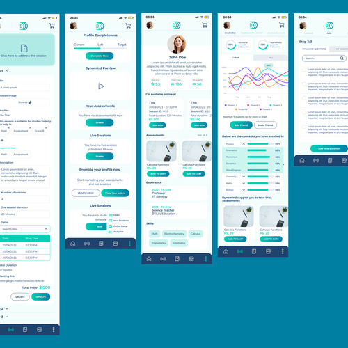 Mobile App Screens design for AI based Technology start up Design by farina_s